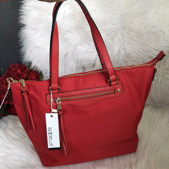 Isabelle Vegan Handbags - NWT ISABELLE VEGAN RED TOTE SATCHEL